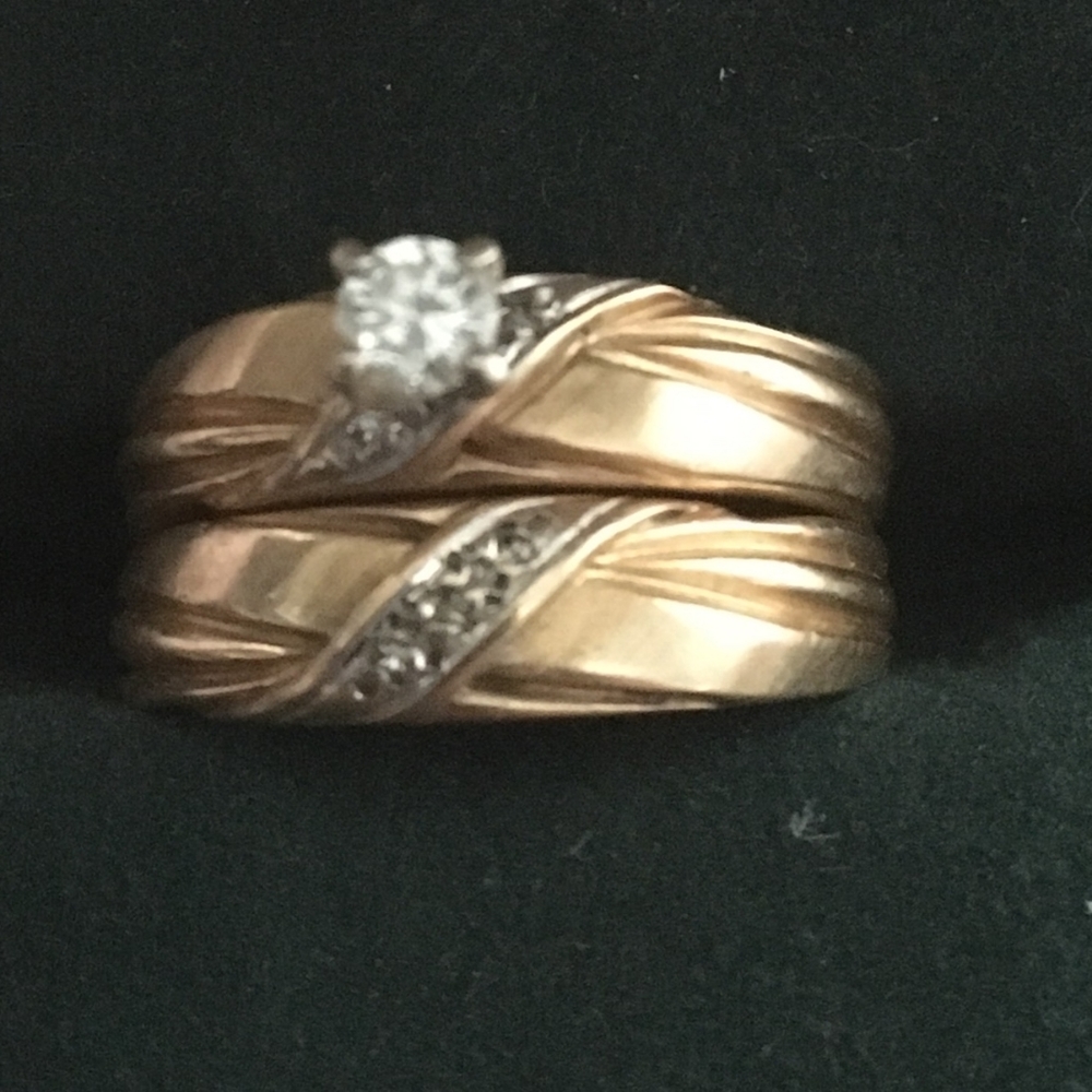 1/4 carot 14k Gold Diamond wedding set